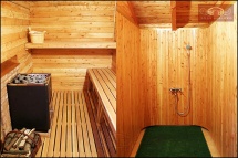 Sauna fińska w domku myśliwskim nad brzegiem Łobżonki